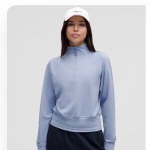 Lululemon it’s Rulu fleece half zip in blue willow